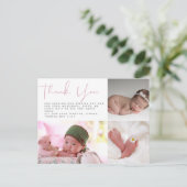 Neues Baby Foto Vielen Dank Karten Modernes Budget (Stehend Vorderseite)
