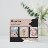 Neues Baby Foto Vielen Dank Karten Modernes Budget (Stehend Vorderseite)