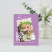 Neues Baby Foto Vielen Dank Karten Modernes Budget (Stehend Vorderseite)