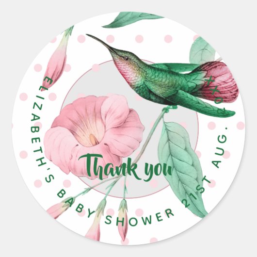 Neues Baby Foto Vielen Dank Karten Modernes Budget Runder Aufkleber (Vorderseite)