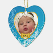 Neues Baby-Foto-Weihnachten Keramikornament (Links)