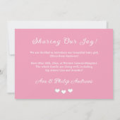 Neues Baby-Foto Willkommen bei Name Ankündigung (Rückseite)