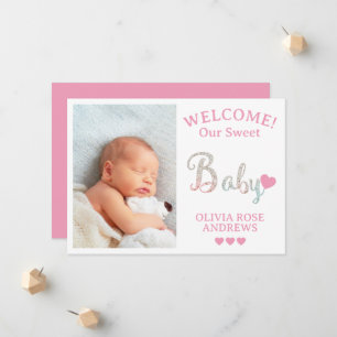 Neues Baby-Foto Willkommen bei Name Ankündigung