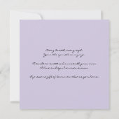 Neues Baby Gedicht Geburtsankündigung Lila Ankündigung (Rückseite)