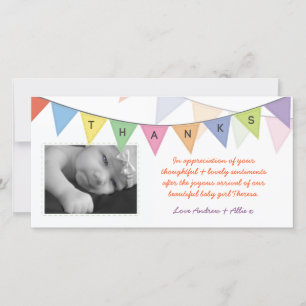 Neues Baby-Geschenk Vielen Dank Glossy-Fotokarte Dankeskarte