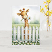 Neues Baby Giraffe mit Daisy Karte (Gelbe Blume)