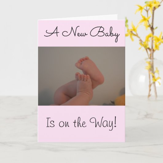 Neues Baby Girl auf dem Weg Herzlichen Glückwunsch Karte (Gelbe Blume)