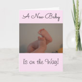 Neues Baby Girl auf dem Weg Herzlichen Glückwunsch Karte (Vorderseite)