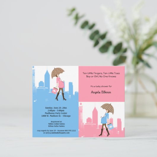 Neues Baby in der Stadt-Babyparty-Einladung Einladung (Stehend Vorderseite)