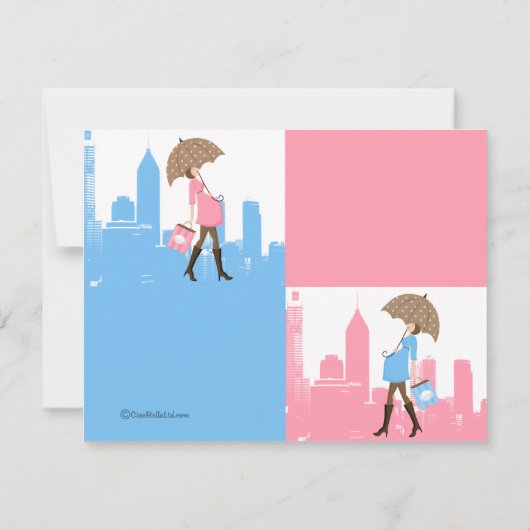 Neues Baby in der Stadt-Babyparty-Einladung Einladung (Rückseite)