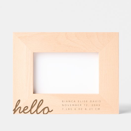 Neues Baby Info-Foto Keepake Geätzte Rahmen (Vorderseite)