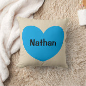 Neues Baby-Jungen-personalisiertes blaues Herz mit Kissen (Decke)