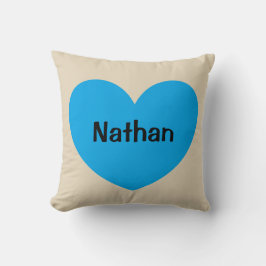 Neues Baby-Jungen-personalisiertes blaues Herz mit Kissen