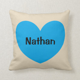 Neues Baby-Jungen-personalisiertes blaues Herz mit Kissen