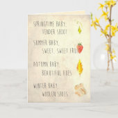 Neues Baby Karte (Gelbe Blume)