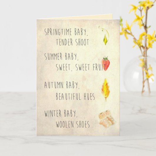 Neues Baby Karte (Gelbe Blume)