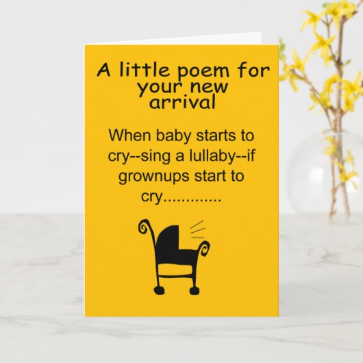 Neues Baby Karte (Gelbe Blume)