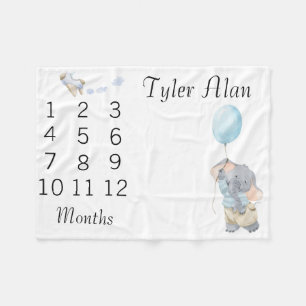 Neues Baby Kleinkind Meilenstein Süßer Kleiner Ele Fleecedecke