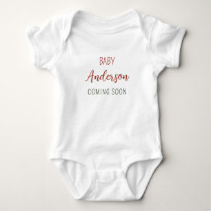 Neues Baby kommt bald Weihnachten Rot und Grün Strampler