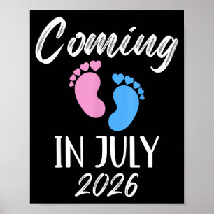 Neues Baby kommt im Juli 2026 Lustiger Baby Shower Poster