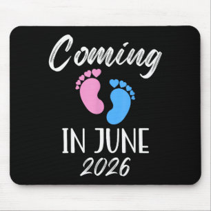 Neues Baby kommt im Juni 2026 Lustiger Baby Shower Mousepad