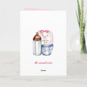 Neues Baby mit Freude Girl Retro Vintag Ankündigung (Rückseite)