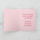 Neues Baby mit Freude Girl Retro Vintag Ankündigung (Innenseite)