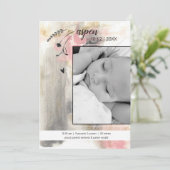 Neues Baby Modernes Foto Ankündigung (Stehend Vorderseite)