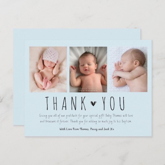 Neues Baby, modernes Foto Dankeschön Karte (Vorne/Hinten)