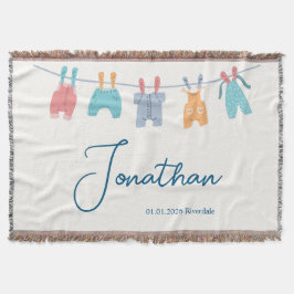 Neues Baby, Name, Datum, Minimale süße Wäscheleine Decke