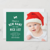 Neues Baby niedlich zwei Foto grün Weihnachten (Vorderseite)