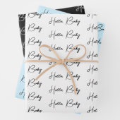 Neues Baby oder Baby Dusche Hallo Baby Geschenkpapier Set (Beispiel)