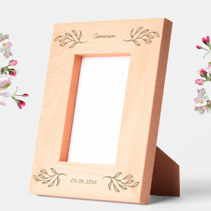 Neues Baby Personalisierter Name Datum Botanische  Geätzte Rahmen