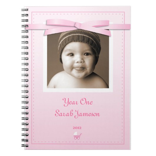 Neues Baby Pink Ribbon-Notebook Notizblock (Vorderseite)