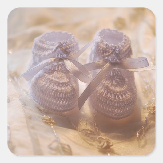 Neues Baby Quadratischer Aufkleber (Vorderseite)