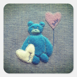 Neues Baby Quadratischer Aufkleber