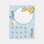 Neues Baby Säugling Milestone Giraffe Keepake Foto Fleecedecke (Vorderseite)