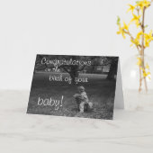 Neues Baby, Schwarz und Weiß Karte (Gelbe Blume)