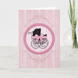 Neues Baby-Shabby Chic Vintag rosa Karte