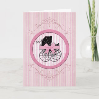 Neues Baby-Shabby Chic Vintag rosa Karte