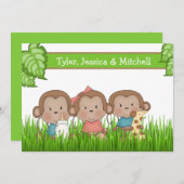 Neues Baby Triplets Girl and Two Boys Niedlicher A Ankündigung (Vorne/Hinten)