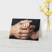 Neues Baby und Papas Hände Karte (Gelbe Blume)