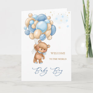 Neues Baby Willkommen in den blauen Balloons der W Karte