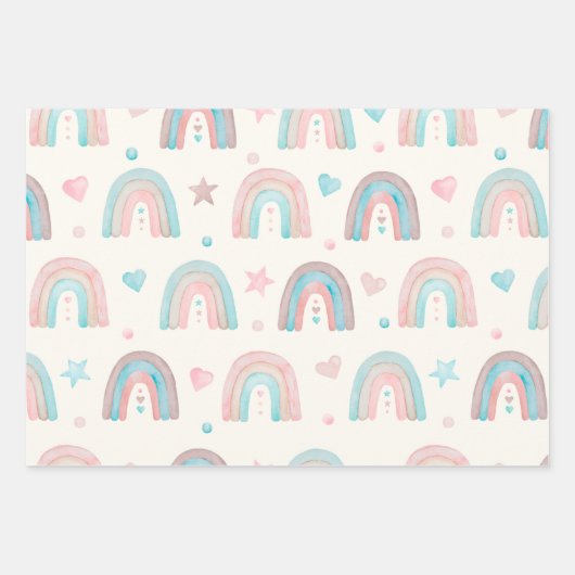 Neues Baby Wrapping Paper Set von 3 Geschenkpapier Set (Vorderseite 3)