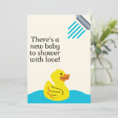 Neues Baby zu Dusche mit Liebe - Blaues Wasser Einladung (Stehend Vorderseite)