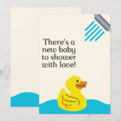 Neues Baby zu Dusche mit Liebe - Blaues Wasser Einladung (Vorne/Hinten)