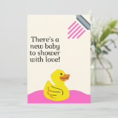 Neues Baby zu Dusche mit Liebe - Rosa Wasser Einladung (Stehend Vorderseite)