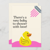 Neues Baby zu Dusche mit Liebe - Rosa Wasser Einladung (Vorne/Hinten)