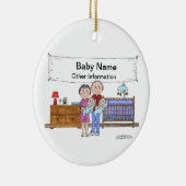 Neues Baby, Zwillinge - Jungen Keramik Ornament (Rechts)