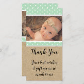 Neues Babygeschenk Danke Minzstars Fotokarte (Vorne/Hinten)